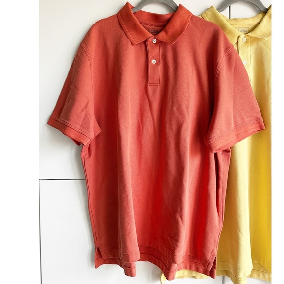 L.L. Bean Men’s Polo Shirts Size XL Red, Orange, Yellow Cotton Bundle of 3 - Picture 4 of 9